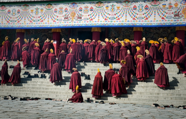 Monks of Labrang monastery, Amdo, Eastern Tibet